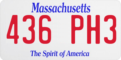 MA license plate 436PH3
