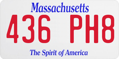 MA license plate 436PH8