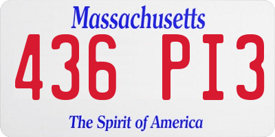 MA license plate 436PI3