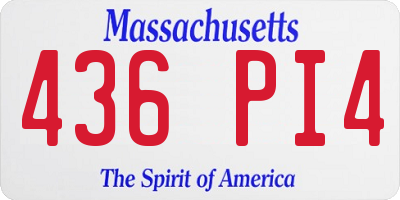 MA license plate 436PI4