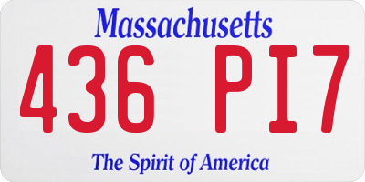 MA license plate 436PI7