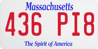 MA license plate 436PI8
