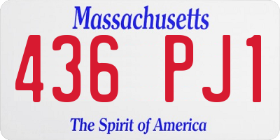 MA license plate 436PJ1