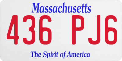 MA license plate 436PJ6