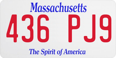 MA license plate 436PJ9