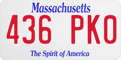 MA license plate 436PK0