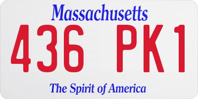 MA license plate 436PK1