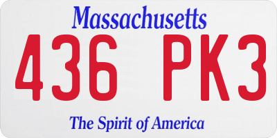 MA license plate 436PK3
