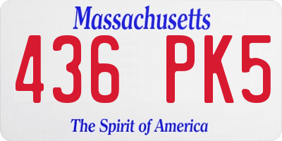 MA license plate 436PK5