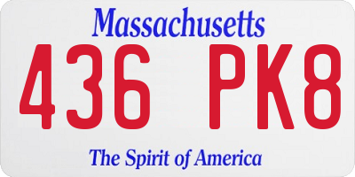 MA license plate 436PK8