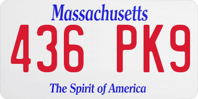MA license plate 436PK9