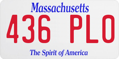 MA license plate 436PL0
