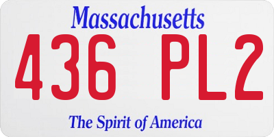 MA license plate 436PL2