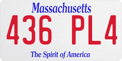 MA license plate 436PL4