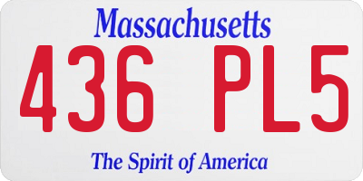 MA license plate 436PL5
