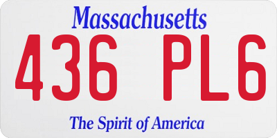 MA license plate 436PL6