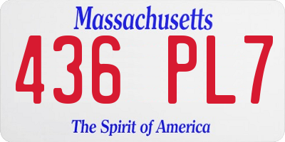 MA license plate 436PL7