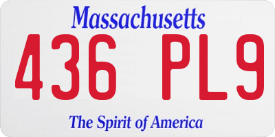 MA license plate 436PL9