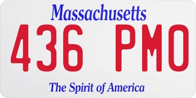 MA license plate 436PM0