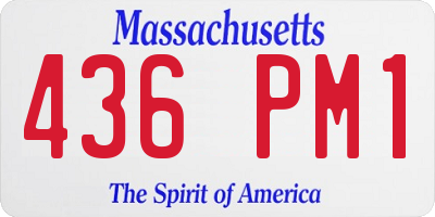 MA license plate 436PM1