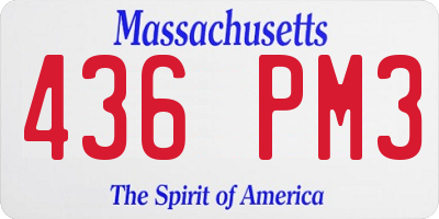 MA license plate 436PM3