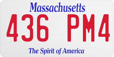 MA license plate 436PM4