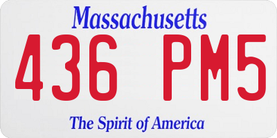 MA license plate 436PM5