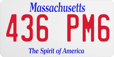 MA license plate 436PM6
