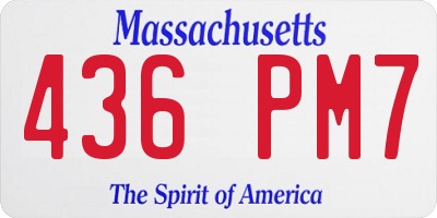 MA license plate 436PM7