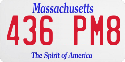 MA license plate 436PM8