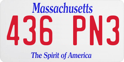 MA license plate 436PN3