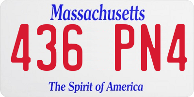 MA license plate 436PN4