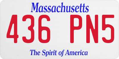 MA license plate 436PN5