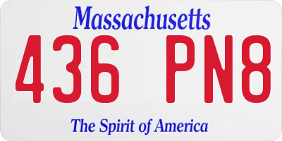 MA license plate 436PN8