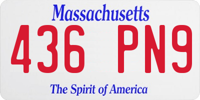 MA license plate 436PN9