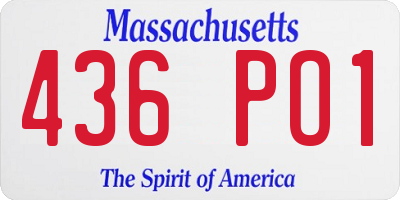 MA license plate 436PO1
