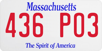 MA license plate 436PO3