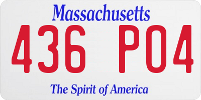 MA license plate 436PO4