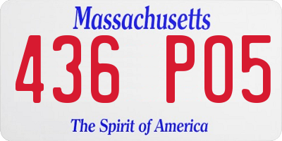 MA license plate 436PO5