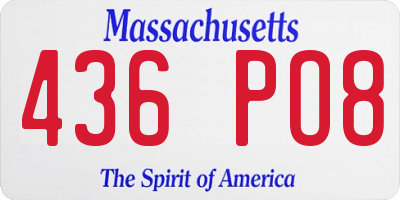 MA license plate 436PO8