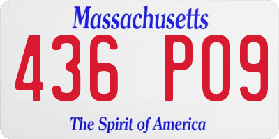 MA license plate 436PO9