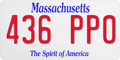 MA license plate 436PP0