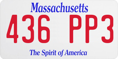 MA license plate 436PP3