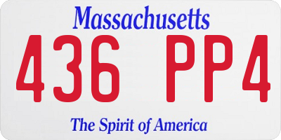 MA license plate 436PP4