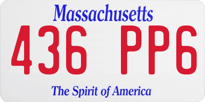 MA license plate 436PP6