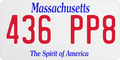 MA license plate 436PP8