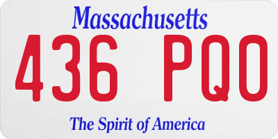 MA license plate 436PQ0