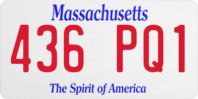 MA license plate 436PQ1