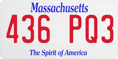 MA license plate 436PQ3
