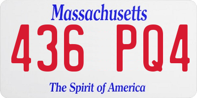 MA license plate 436PQ4